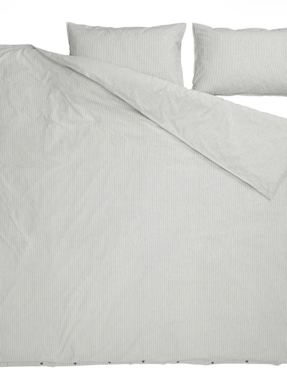 IKEA Gray and White Striped Cotton Duvet Cover AND Duvet Insert - Full / Queen